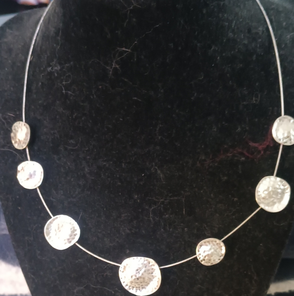 Elegant Silver Disc Necklace